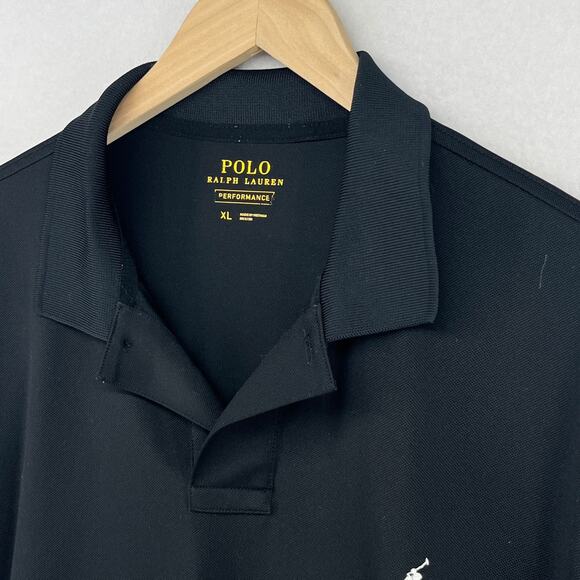 POLO RALPH LAUREN Shirt Mens XL Performance Polo Golf Long Sleeve Pique Black - Picture 6 of 15